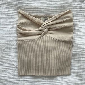 Anika Twisted Knot Cream Top